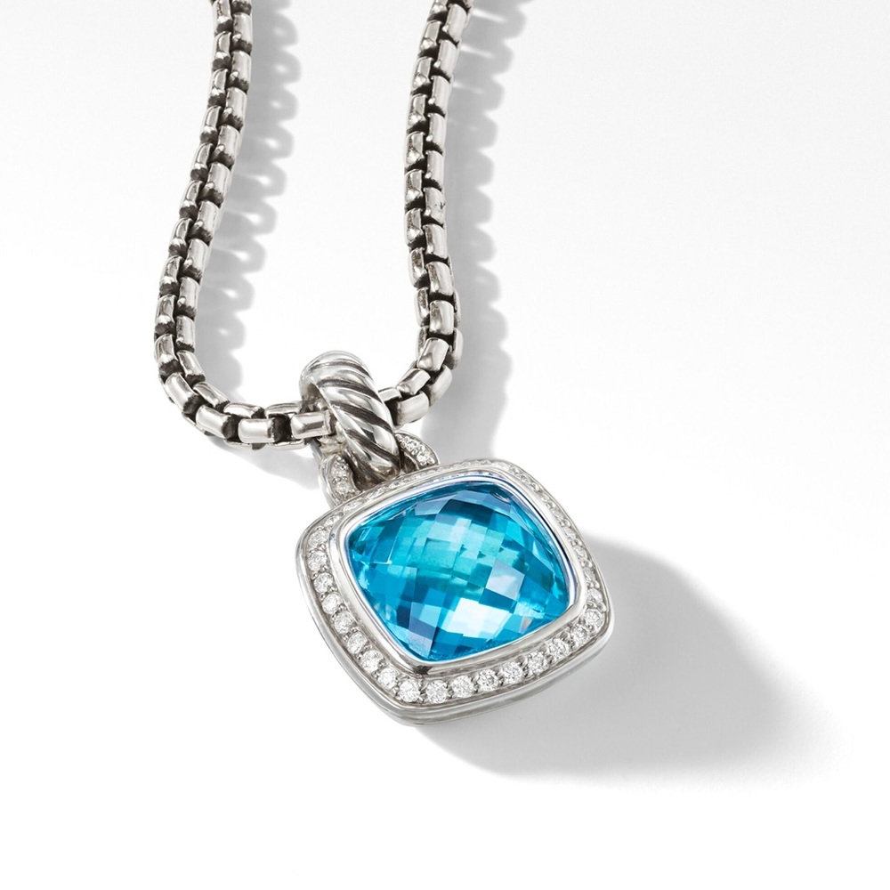 David Yurman blue topaz and diamond pendant